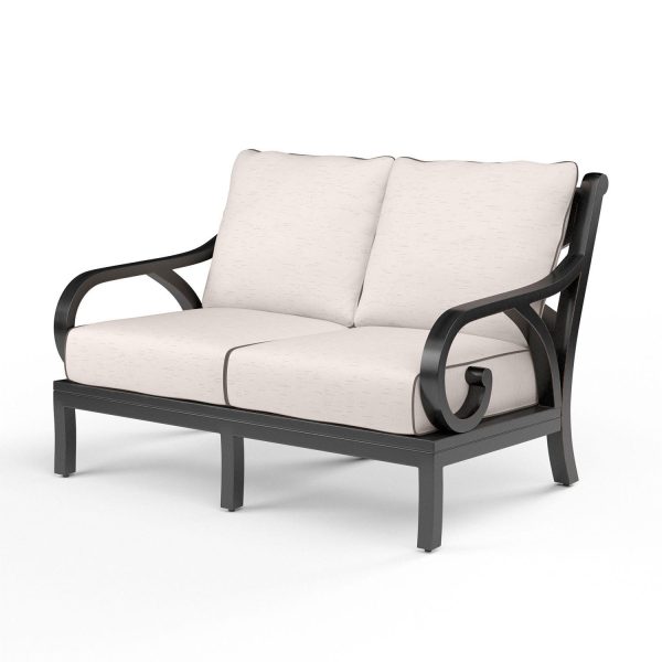 Monterey Aluminum Patio Loveseat in Canvas Natural w/ Self Welt By Sunset West