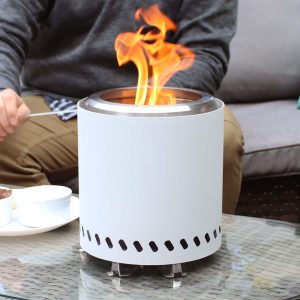 9 Inch Tabletop Smokeless Wood Burning Fire Pit in White By Ultimate Patio