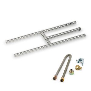BBQGuys Signature 18 X 6-Inch Stainless Steel H-Style Burner - Natural Gas - SS-H-18