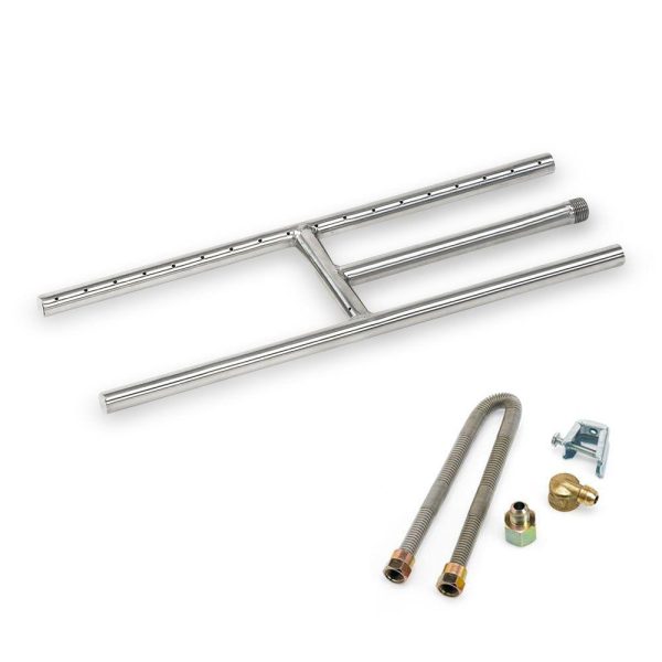 BBQGuys Signature 18 X 6-Inch Stainless Steel H-Style Burner - Natural Gas - SS-H-18