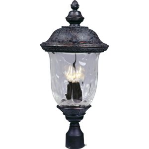 Maxim Carriage House DC Three Light 26-Inch Outdoor Post Light - Oriental Bronze - 3420WGOB