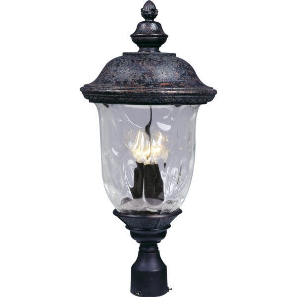 Maxim Carriage House DC Three Light 26-Inch Outdoor Post Light - Oriental Bronze - 3420WGOB
