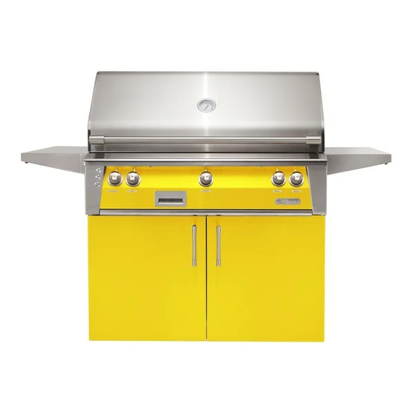Alfresco ALXE 42-Inch Freestanding Natural Gas Grill With Rotisserie in Traffic Yellow - ALXE-42C-NG-S1023