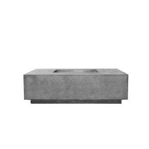 Cascata Bay 7 60 Inch Rectangular GFRC Natural Gas Fire Pit Table in Pewter by Lakeview Outdoor Designs