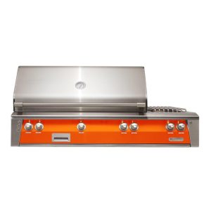 Alfresco ALXE 56-Inch Built-In Propane Deluxe Grill With Rotisserie And Side Burner in Luminous Orange - ALXE-56-LP-S2005