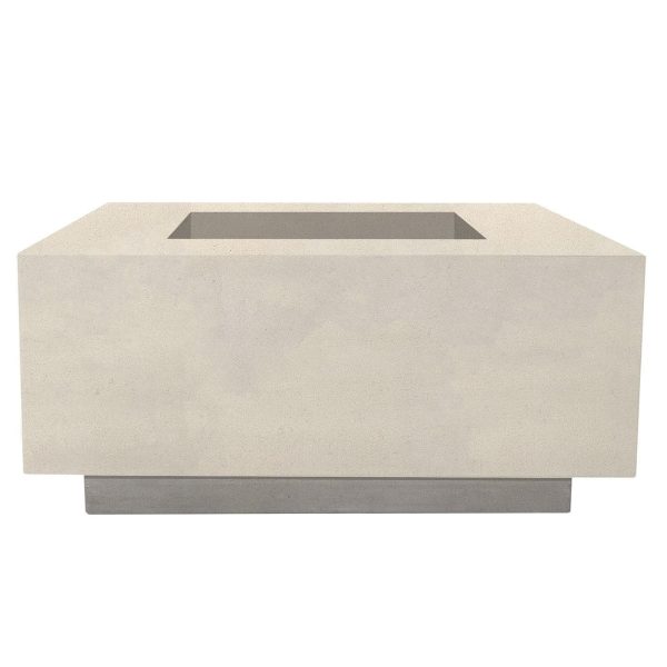 Cascata Bay 2 36 Inch Square GFRC Propane Fire Pit Table in Coastal by Lakeview Outdoor Designs