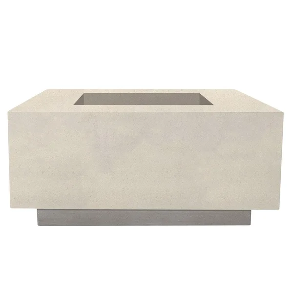 Cascata Bay 2 36 Inch Square GFRC Propane Fire Pit Table in Coastal by Lakeview Outdoor Designs
