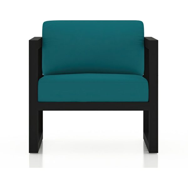 Misty Cove Aluminum Club Chair in Black/Spectrum Peacock by Lakeview Outdoor Designs