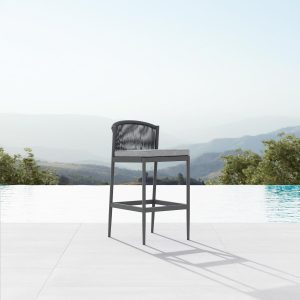 Catalina Woven Rope Bar Stool in Ash/Fog By Azzurro Living