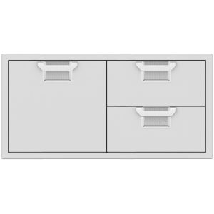 Aspire By Hestan 42-Inch Double Drawer And Single Storage Door Combo - Steeletto - AESDR42-SS