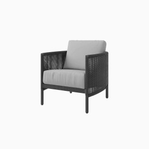 Orleans Resin Wicker Club Chair in Coal by Ebel