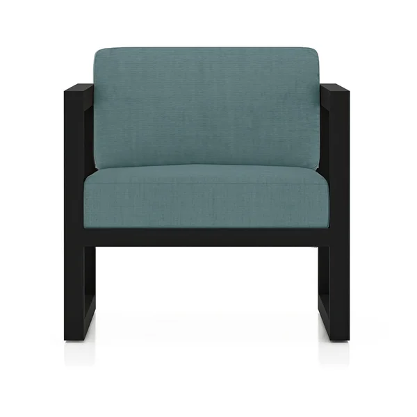 Misty Cove Aluminum Club Chair in Black/Cast Lagoon by Lakeview Outdoor Designs