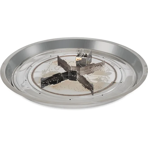 The Outdoor GreatRoom Company Crystal Fire Plus 32 Inch Drop-In Round 106,000 BTU Natural Gas Fire Pit Burner Kit w/ Direct Spark Ignition - Stainless Steel