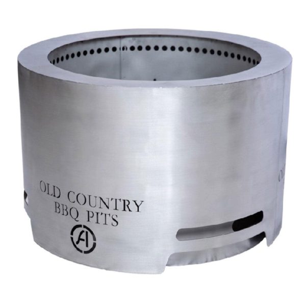 Old Country BBQ Pits 23 Inch Stainless Steel Round Smokeless Fire Pit - 23  SMKLESS-FP
