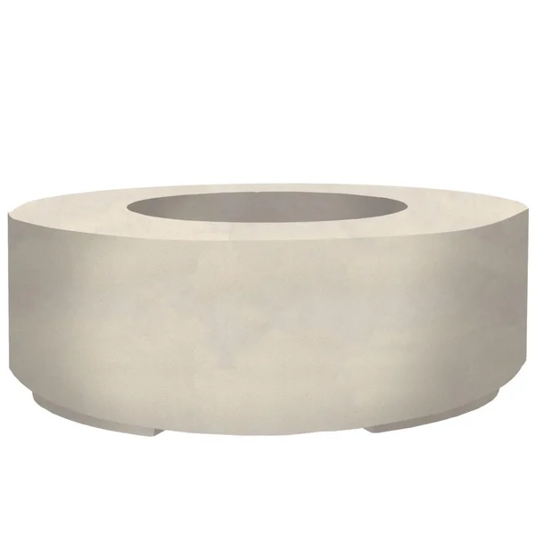 Stoneview 48 Inch Round GFRC Natural Gas Fire Bowl in Coastal by Lakeview Outdoor Designs