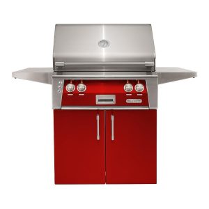 Alfresco ALXE 30-Inch Freestanding Propane Grill With Sear Zone And Rotisserie in Carmine Red - ALXE-30SZC-LP-S3002