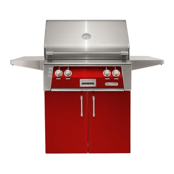 Alfresco ALXE 30-Inch Freestanding Propane Grill With Sear Zone And Rotisserie in Carmine Red - ALXE-30SZC-LP-S3002