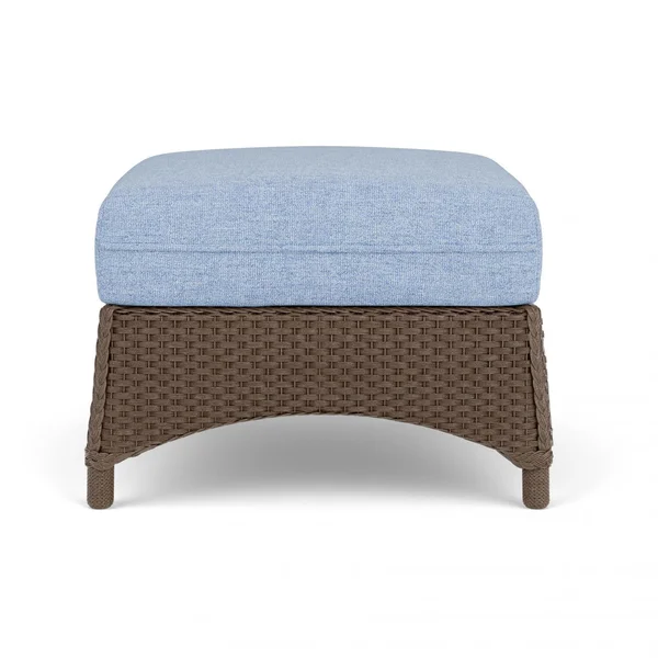 Mandalay Lloyd Loom Ottoman in Bark/Demo Skyway by Lloyd Flanders