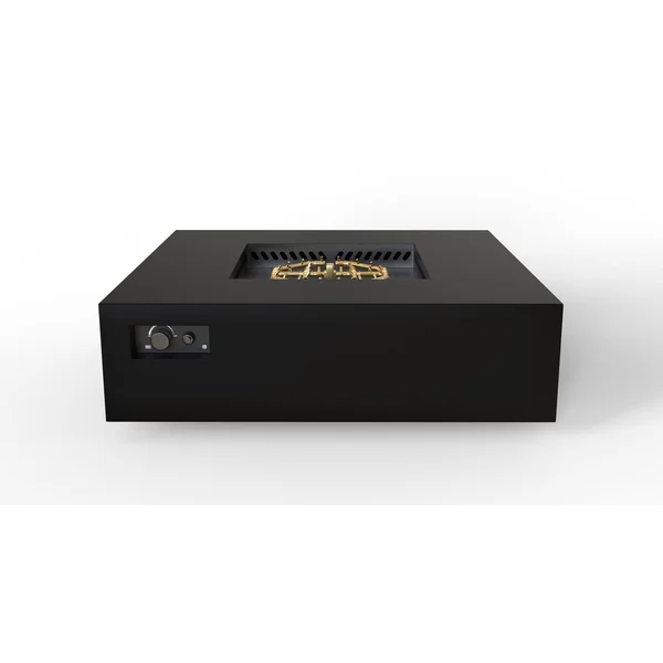 AON 56 Inch Square Powder Coated Steel Propane Fire Pit Table in Black by Warming Trends