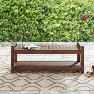 Wishlake 48 Inch Acacia Bench in Dark Brown by Ultimate Patio