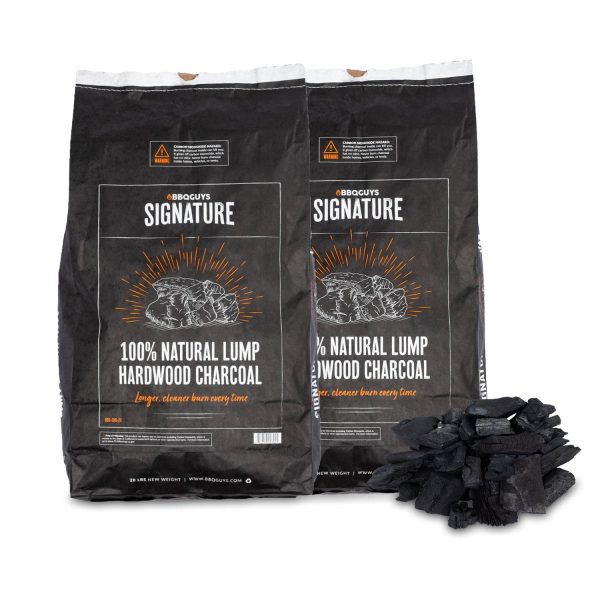 BBQGuys Signature 40 Lb. Natural Lump Hardwood Charcoal - Two 20 Lb. Bags