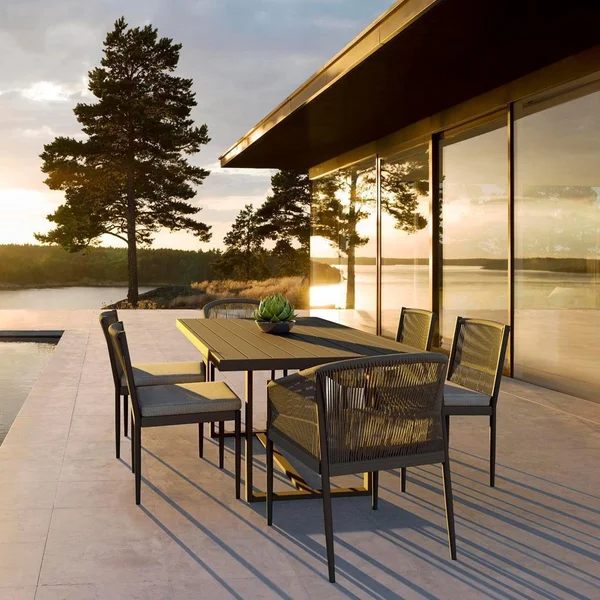 Terra Wicker 7 Piece Dining Set By Azzurro Living