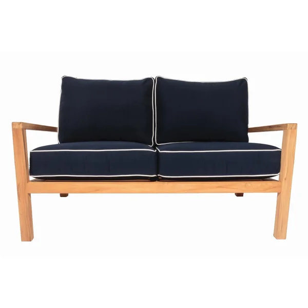 Coastal Teak Loveseat in Canvas Navy by Royal Teak Collection