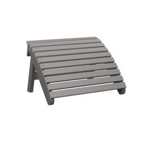 Recycled Plastic Folding Adirondack Ottoman in Light Gray/Smoke Gray by Berlin Gardens