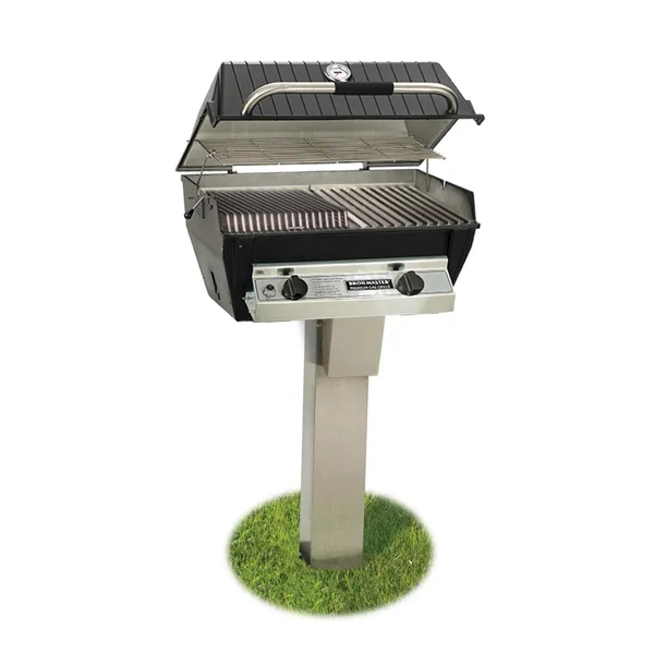 Broilmaster R3B Infrared Combination Propane Gas Grill On Stainless Steel In-Ground Post