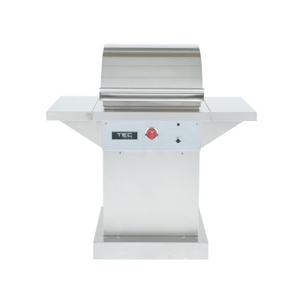 TEC Sterling Patio FR 26-Inch Infrared Natural Gas Grill On Stainless Pedestal W/ Red Knobs