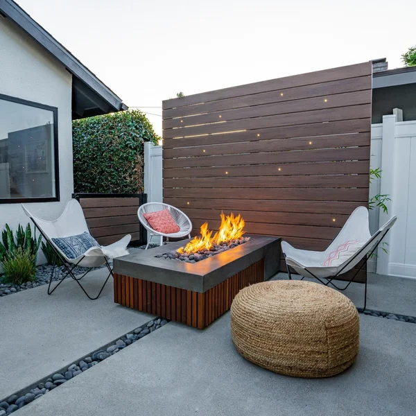 Islandwood 72 Inch Rectangular GFRC Natural Gas Fire Pit Table in Pewter by Lakeview Outdoor Designs