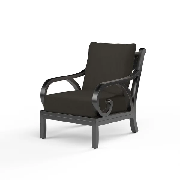 Monterey Aluminum Patio Club Chair in Spectrum Carbon w/ Self Welt By Sunset West