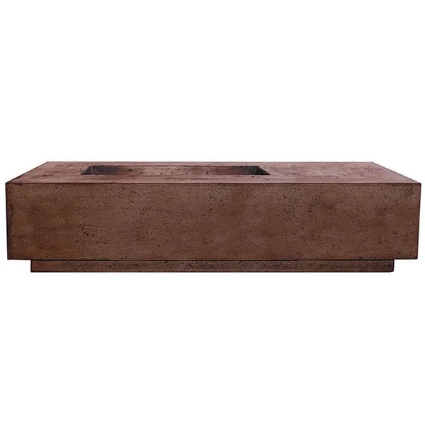 Cascata Bay 5 80 Inch Rectangular GFRC Natural Gas Fire Pit Table in Cafe by Lakeview Outdoor Designs