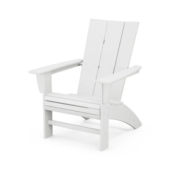 Modern Recycled Plastic Curveback Adirondack in White by POLYWOOD