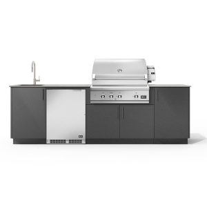 Urban Bonfire Dew 36 Outdoor Kitchen w/ DCS Propane Grill, Sink, Refrigerator, Keon Dekton Countertop & Anthracite Finish - B-Dew-36-DCS-Keon-Anthracite