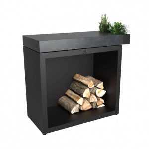 OFYR Butcher Block Storage 90 Black Dark Grey Ceramic 41 Inch Food Prep Station - BBSB-90-CD