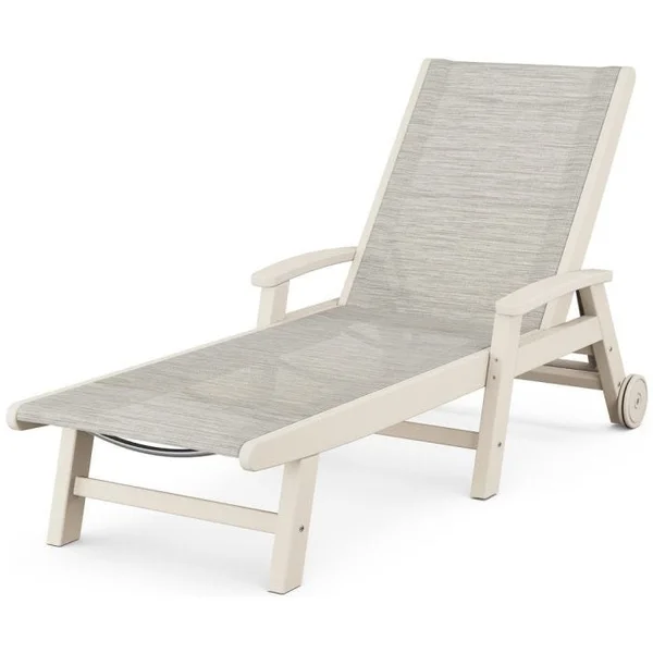 Coastal Chaise With Wheels - Sand