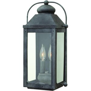 Hinkley Lighting Anchorage Two Light 18-Inch Outdoor Wall Light - Aged Zinc - 1854DZ