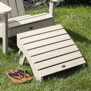 Paradise Key Recycled Plastic Ottoman in Whitewash by Lakeview Outdoor Designs