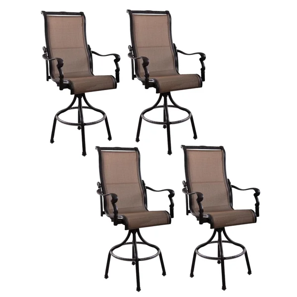 Monterey Cast Aluminum 4 Pc Set Swivel Bar Stool Set in Antique Bronze/Irish Mix by Darlee