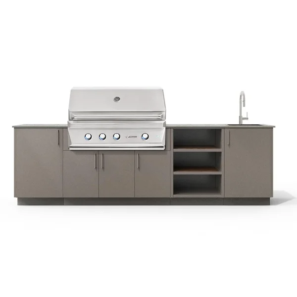 Urban Bonfire Mist 42 Outdoor Kitchen w/ Twin Eagles Propane Grill, Sink, Keon Dekton Countertop & Clay Finish - B-Mist-42-TwinEagles-Keon-Clay