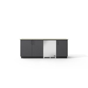 Urban Bonfire Vermont Outdoor Kitchen w/ DCS 24-Inch 5.3 Cu. Ft. Refrigerator, Danae Dekton Countertop & Anthracite Finish - B-Vermont-Danae-Anthracite