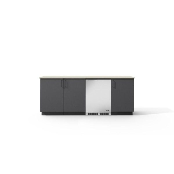 Urban Bonfire Vermont Outdoor Kitchen w/ DCS 24-Inch 5.3 Cu. Ft. Refrigerator, Danae Dekton Countertop & Anthracite Finish - B-Vermont-Danae-Anthracite