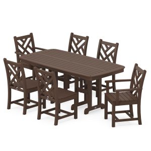 POLYWOOD Chippendale 7-Piece Dining Set - Mahogany