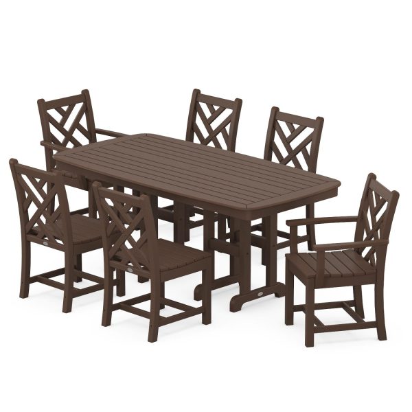 POLYWOOD Chippendale 7-Piece Dining Set - Mahogany