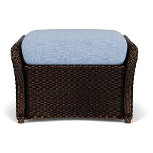 Weekend Retreat Lloyd Loom Ottoman in Mink/Demo Skyway by Lloyd Flanders