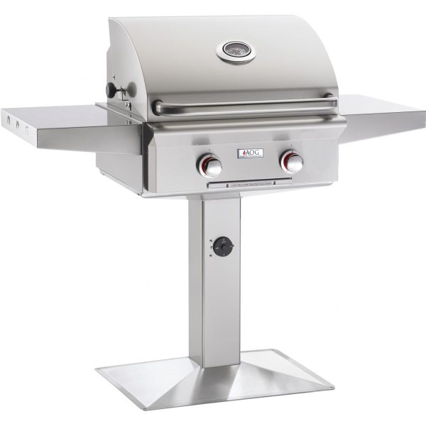 American Outdoor Grill T-Series 24-Inch 2-Burner Natural Gas Grill On Pedestal - 24NPT-00SP