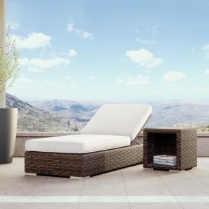 Montecito 2 Pc Set Aluminum Chaise Lounge Set in Cognac/Canvas Flax by Sunset West