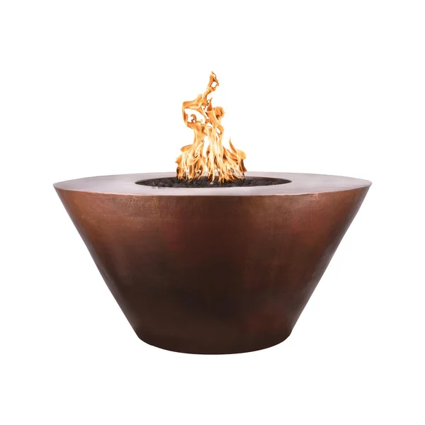 Martillo 48 Inch Round Copper Natural Gas Fire Bowl by The Outdoor Plus