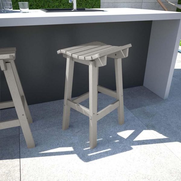 Costa Brook Recycled Plastic Bar Stool in Harbor Gray by Lakeview Outdoor Designs